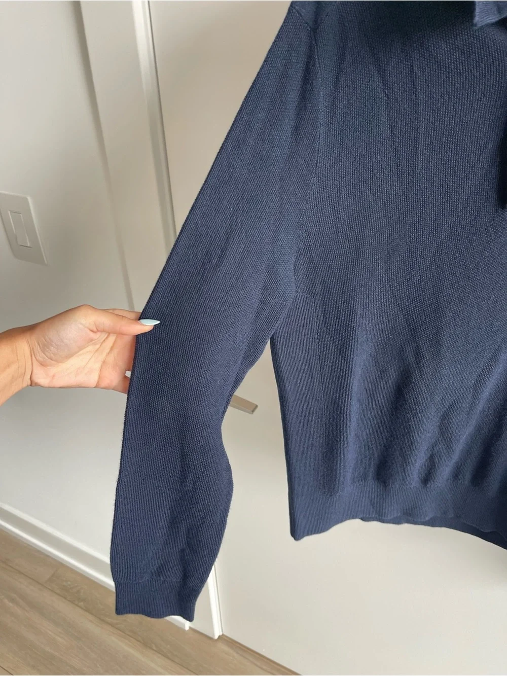Banana Republic Dark Navy Button-Front Knit Pullover